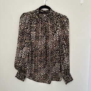 H&M Leopard Print Blouse - Black and Brown